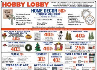 Hobby Lobby Weekly Ad Sep 20– Sep 26, 2020