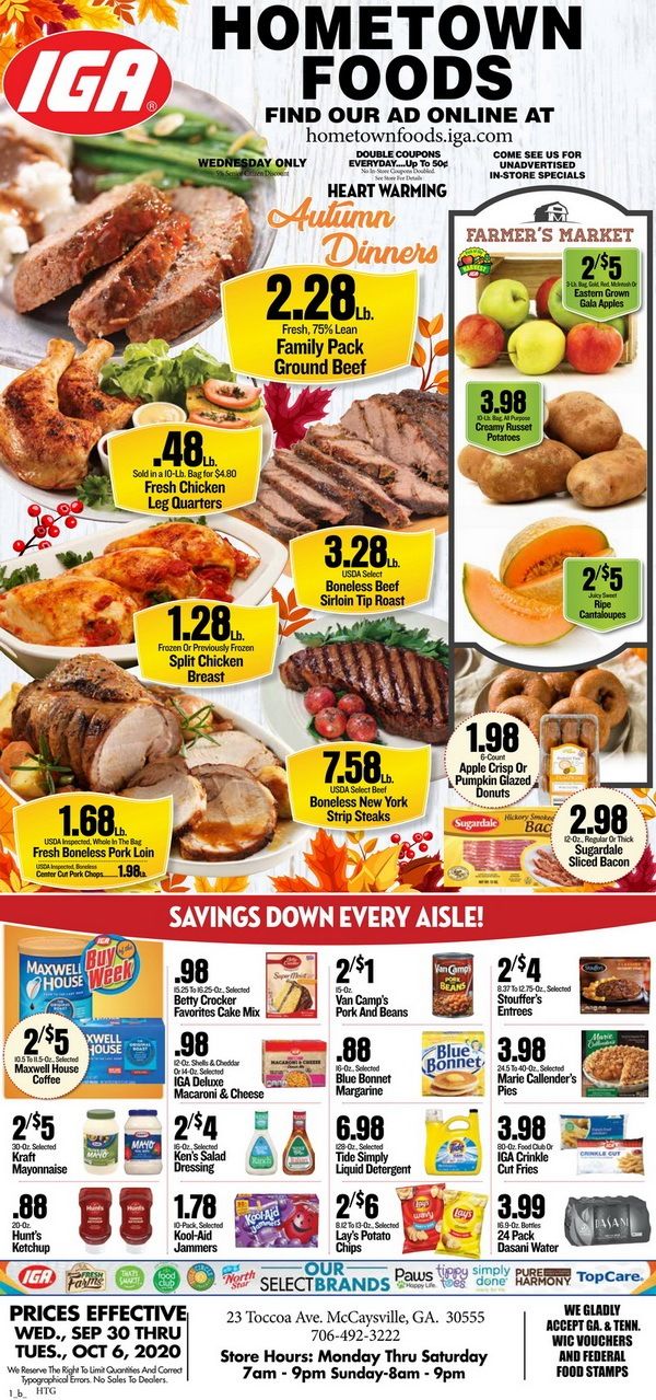IGA Weekly Ad Sep 30 Oct 06, 2020