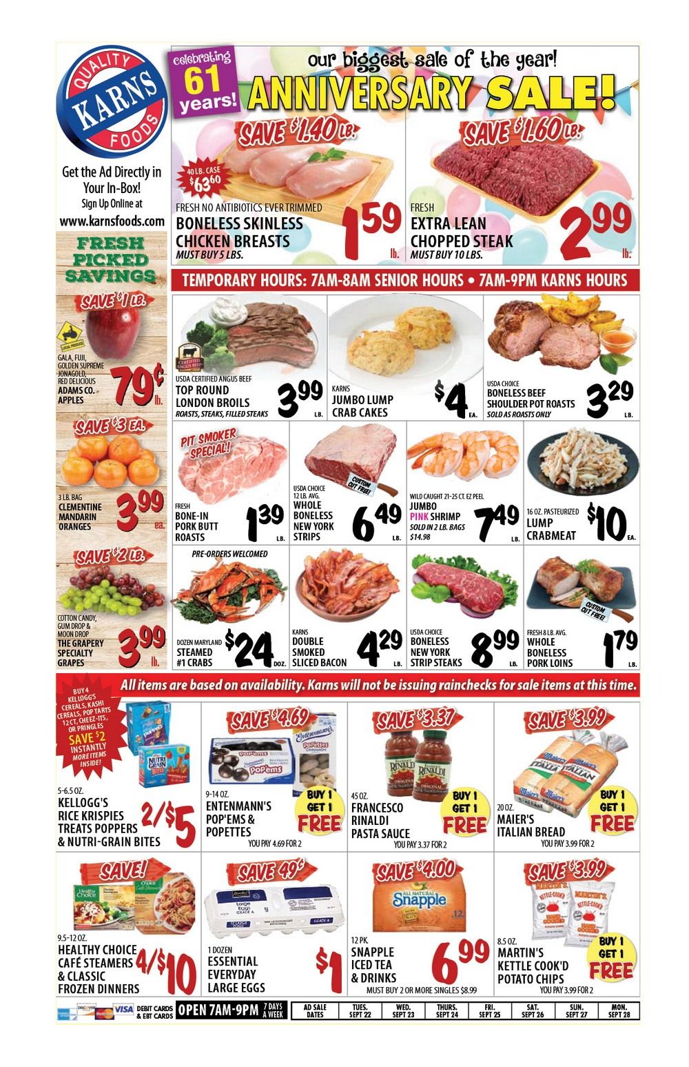 Karns Quality Foods Weekly Ad Sep 22 Sep 28, 2020