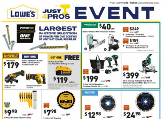 Lowe’s Weekly Ad Sep 14 – Sep 25, 2020
