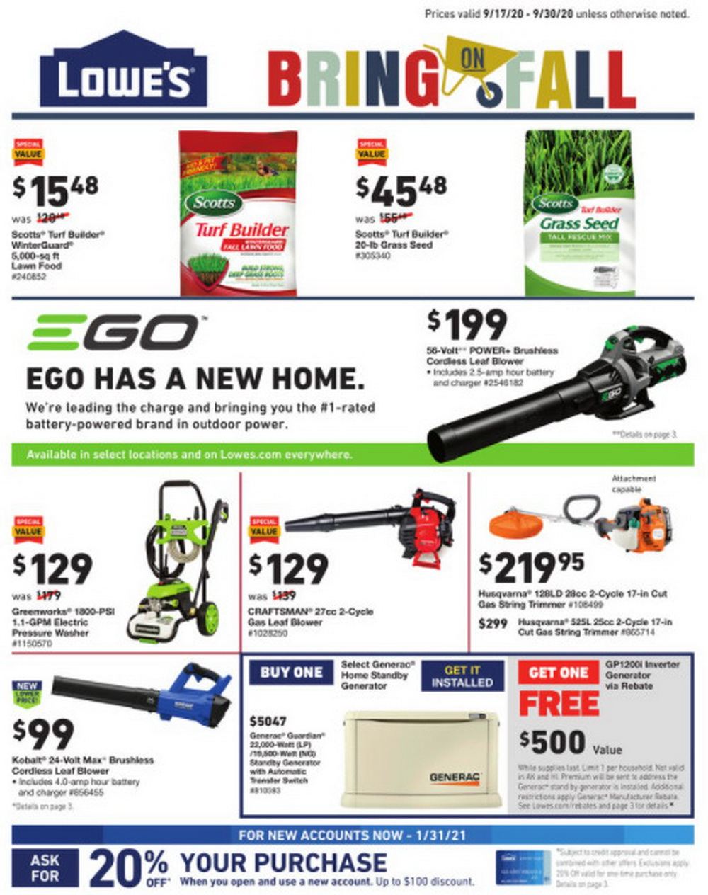 Lowe's Weekly Ad Sep 17 Sep 30, 2020