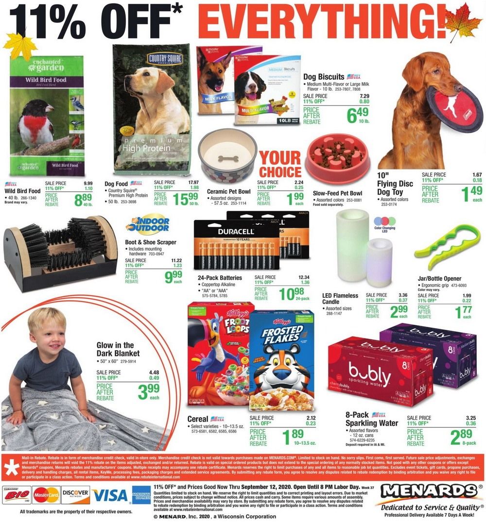 Menards Weekly Ad Sep 06 Sep 12, 2020