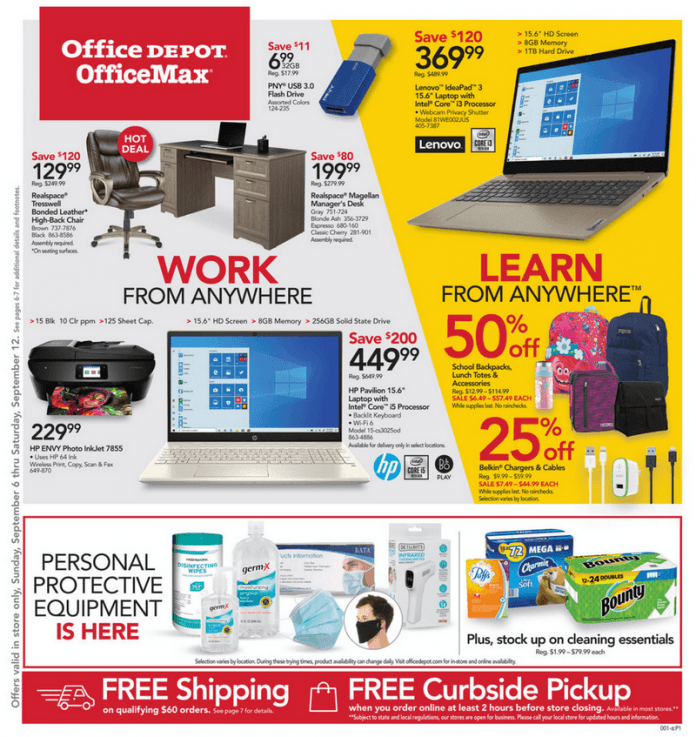 Office Depot Weekly Ad Sep 06 Sep 12, 2020
