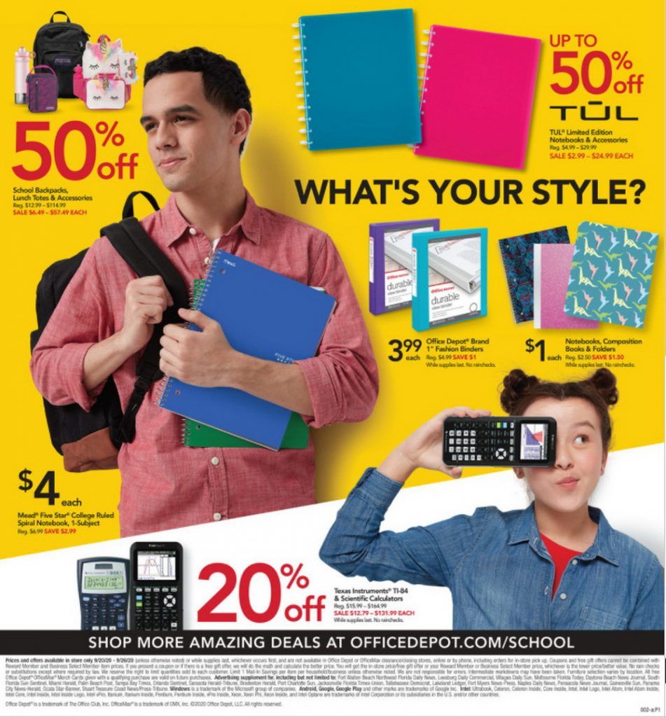 Office Depot Weekly Ad Sep 20 Sep 26, 2020