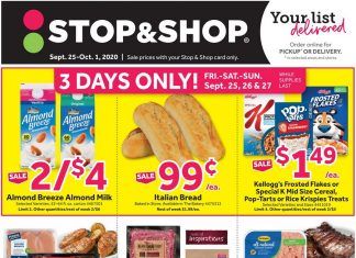Stop & Shop Weekly Ad Sep 25 – Oct 1, 2020