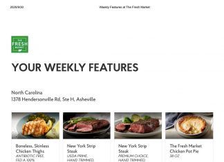 The Fresh Market Weekly Specials Sep 30 – Oct 06, 2020