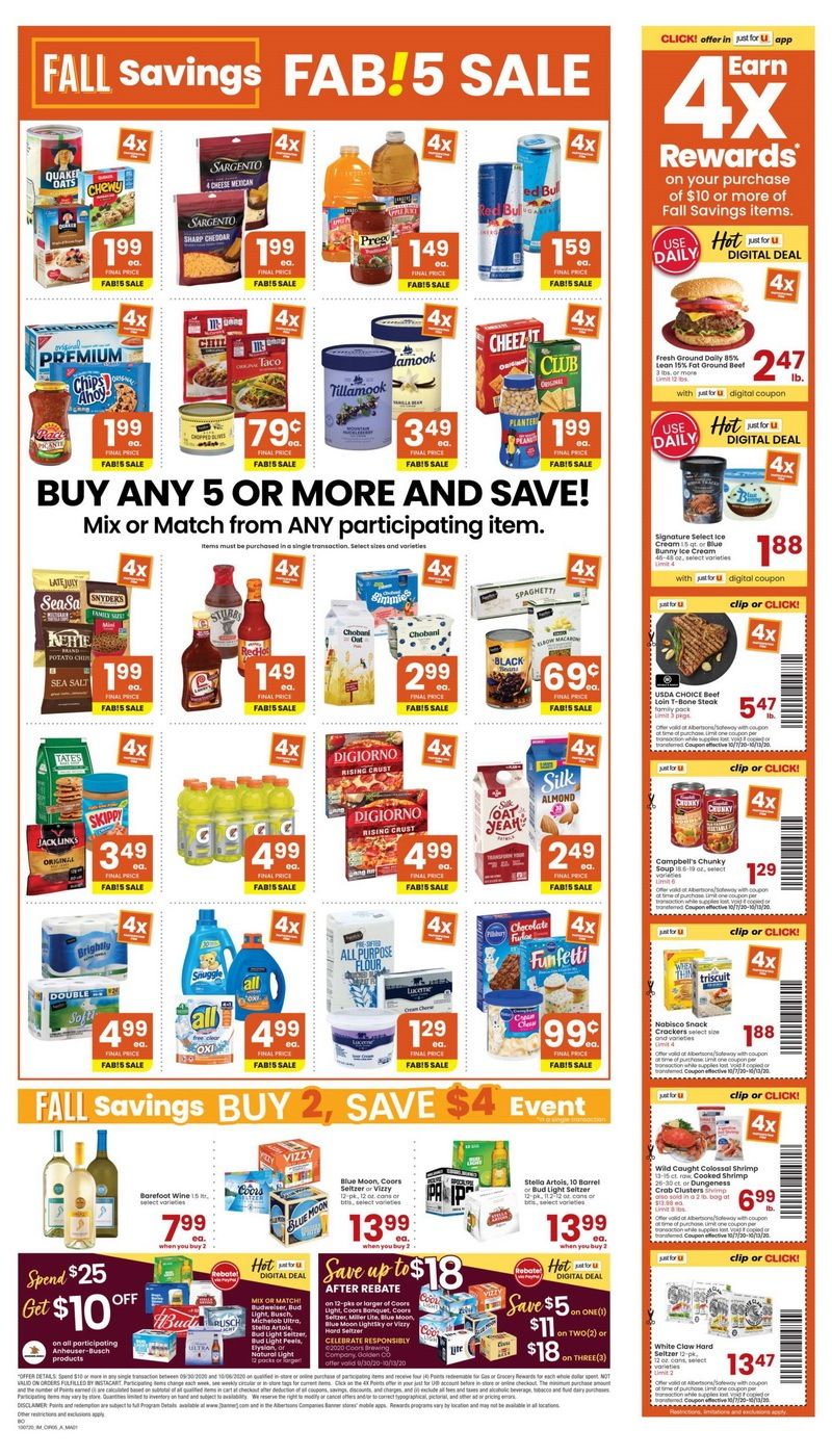 Albertsons Weekly Ad Oct 07 Oct 13, 2020