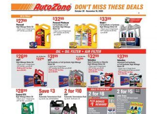 AutoZone Monthly Circular Oct 20 – Nov 16, 2020