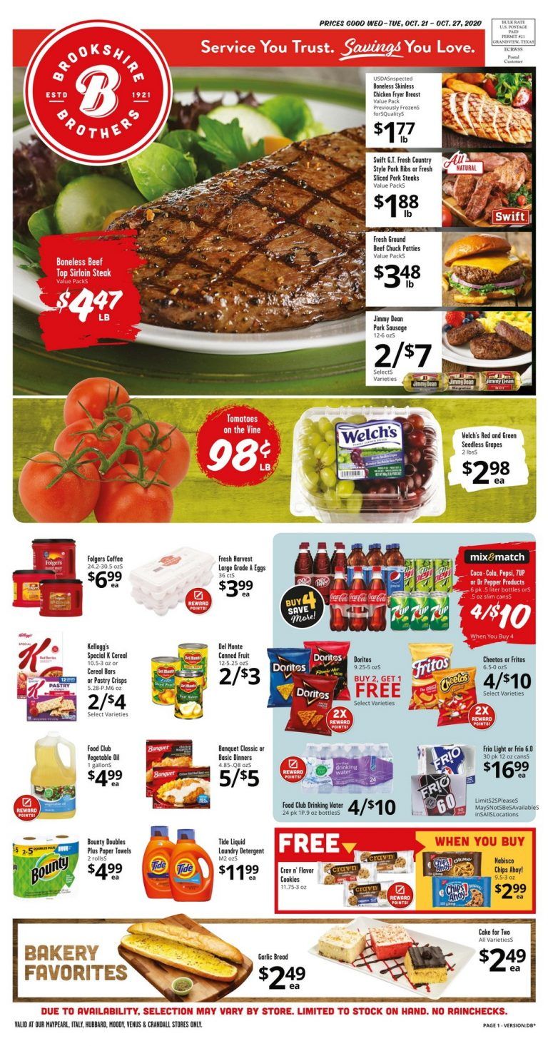 Brookshire Brothers Weekly Ad Oct 21 Oct 27, 2020