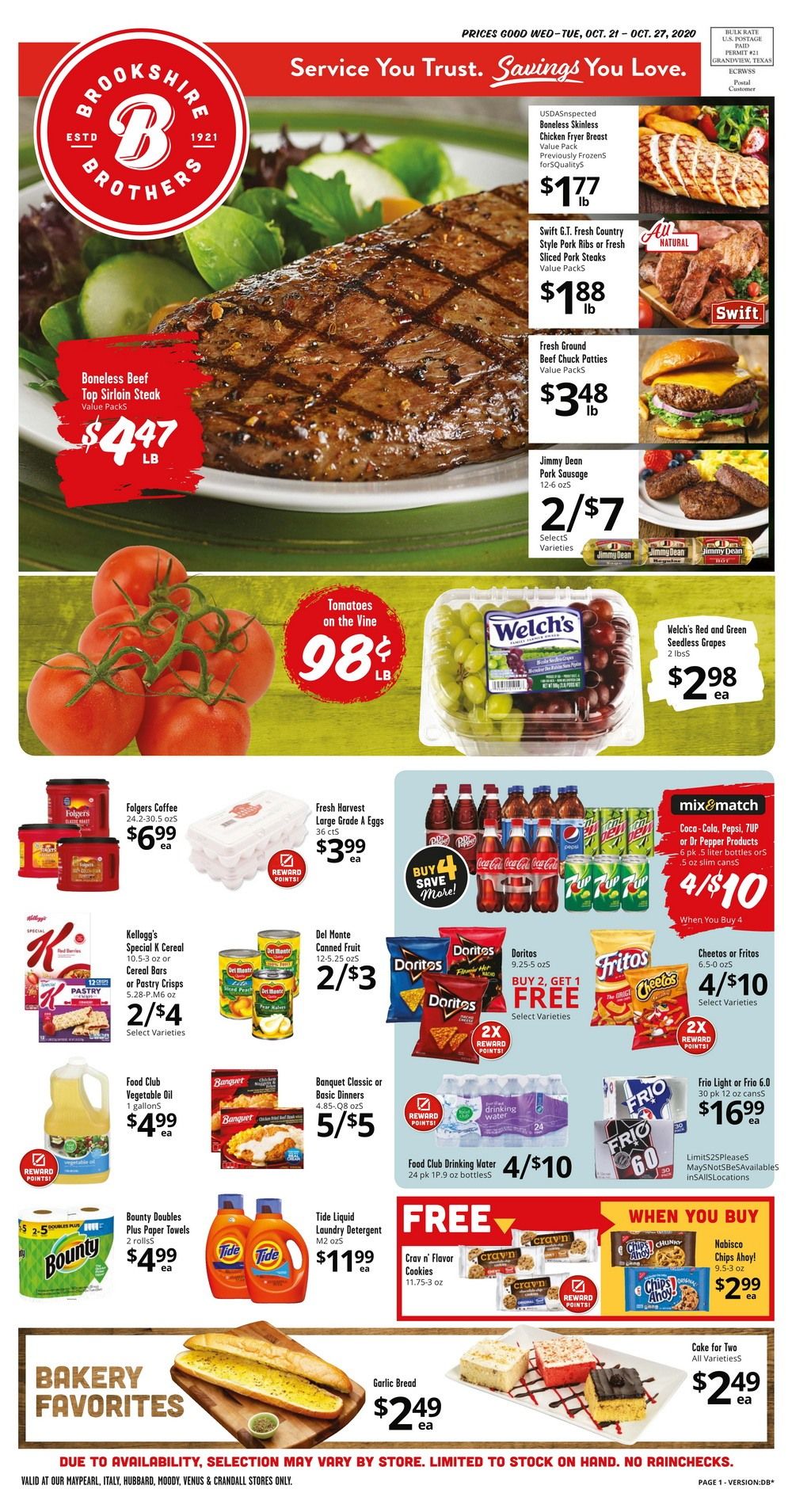 Brookshire Brothers Weekly Ad Oct 21 – Oct 27, 2020
