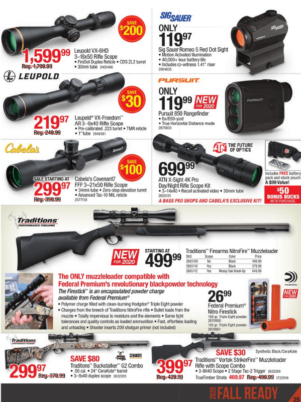 Cabela's 2020 Fall Ready Oct 22 Nov 4, 2020