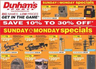 Dunham’s Sports Weekly Ad Oct 10 – Oct 15, 2020