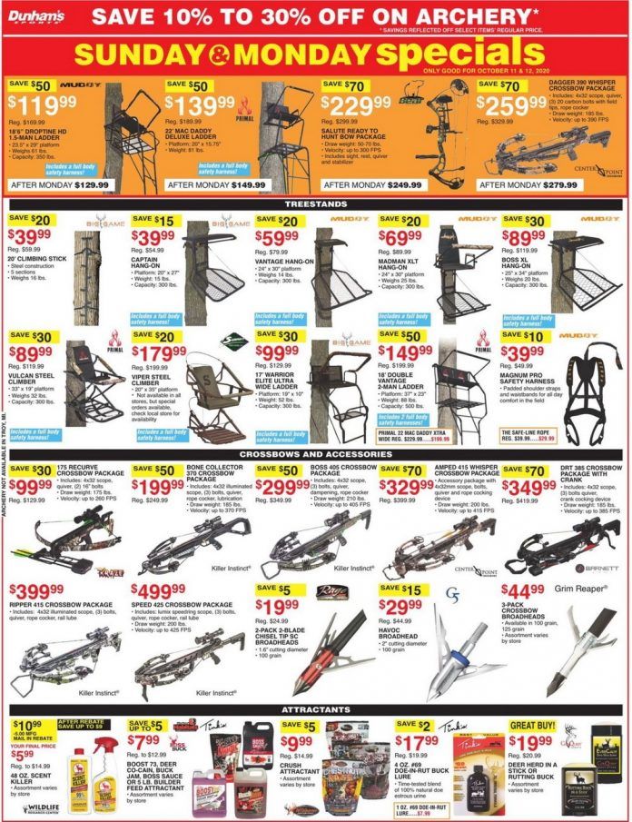 Dunham's Sports Weekly Ad Oct 10 Oct 15, 2020