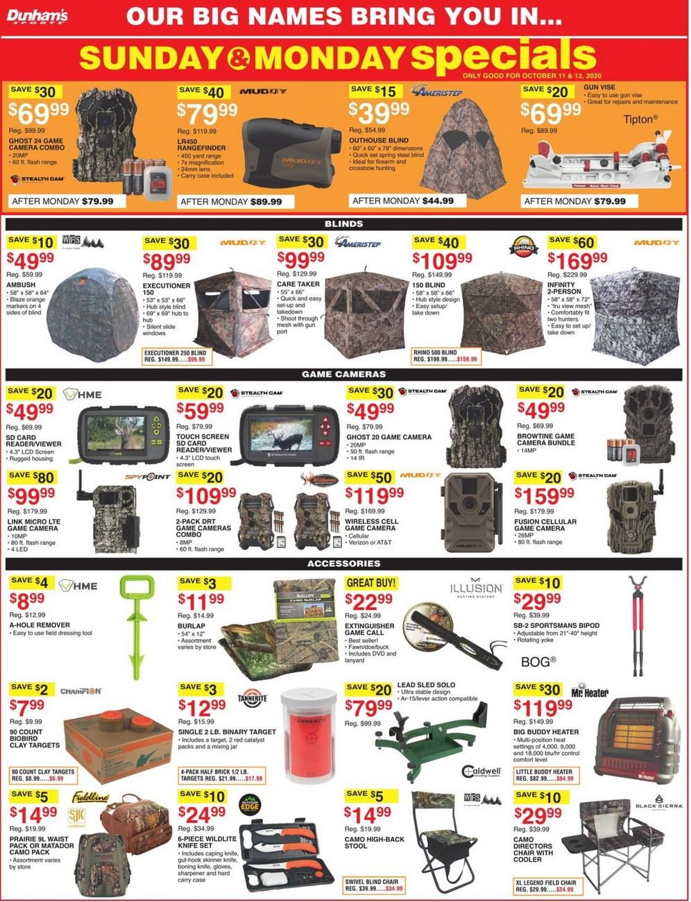 Dunham's Sports Weekly Ad Oct 10 Oct 15, 2020