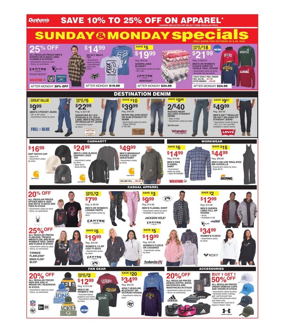 Dunham's Sports Weekly Ad Oct 24 Oct 29, 2020