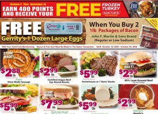 Gerrity’s Supermarkets Weekly Ad Oct 18 – Oct 24, 2020