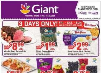 Giant Food Weekly Ad Oct 16 – Oct 22, 2020