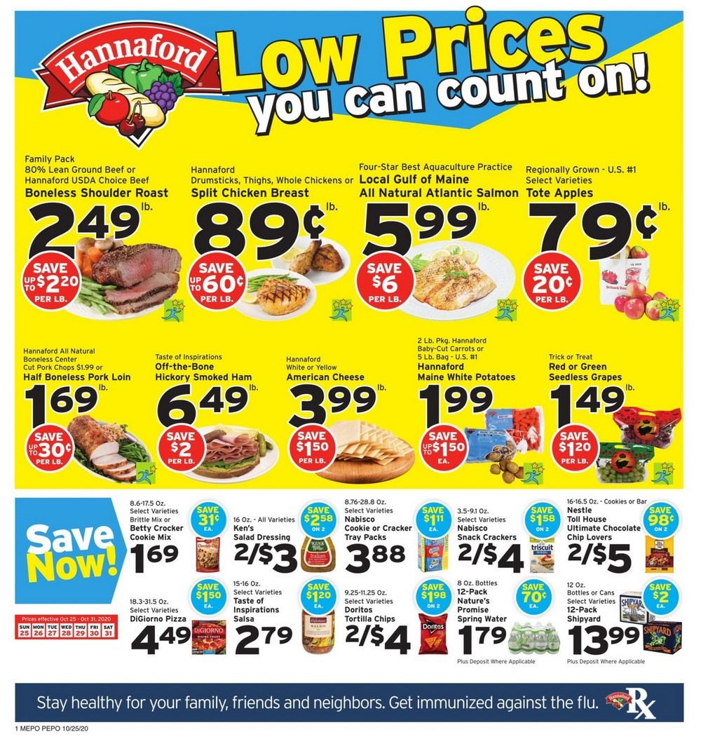 Hannaford Weekly Ad Oct 25 Oct 31, 2020