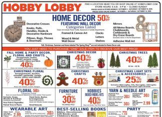 Hobby Lobby Weekly Ad Oct 04– Oct 10, 2020