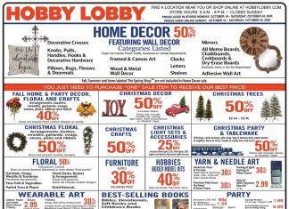 Hobby Lobby Weekly Ad Oct 18 – Oct 24, 2020