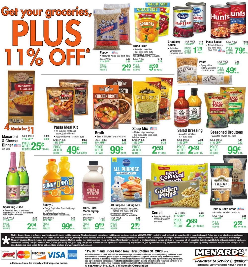 Menards Weekly Ad Oct 25 Oct 31, 2020