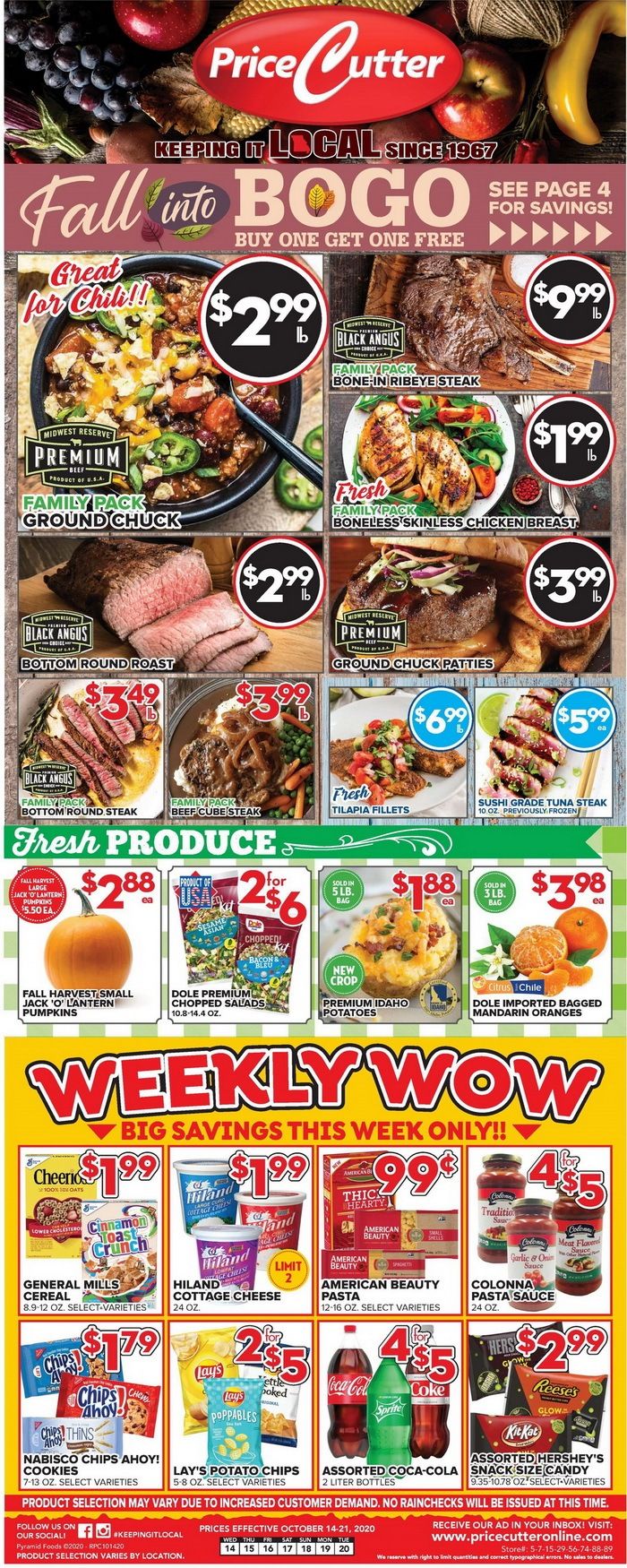 Price Cutter Weekly Ad Oct 14 Oct 20, 2020