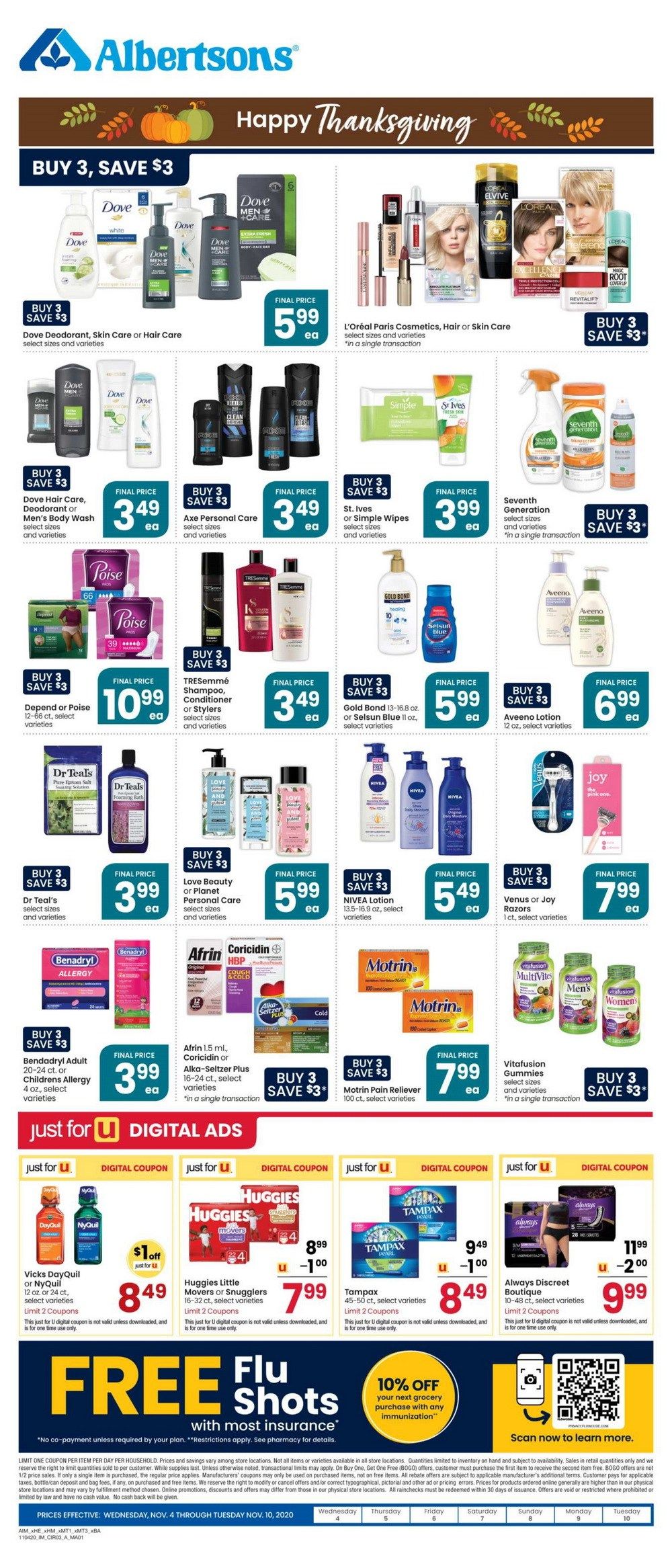 Albertsons Weekly Ad Nov 4 Nov 10, 2020