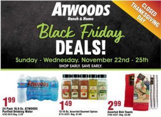 Atwoods Black Friday Ad Nov 22 – Nov 25, 2020