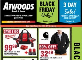 Atwoods Black Friday Ad Nov 27 – Nov 29, 2020