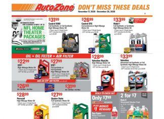 AutoZone Monthly Circular Nov 17 – Dec 28, 2020