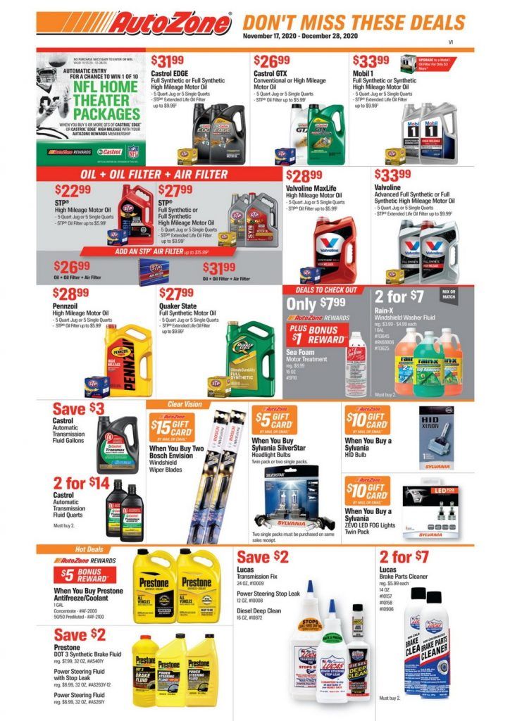 AutoZone Monthly Circular Nov 17 Dec 28, 2020