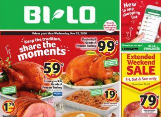 BI-LO Weekly Circular Nov 18 – Nov 25, 2020