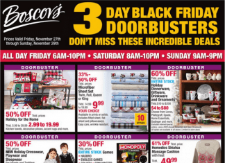 Boscov’s Black Friday Ad Nov 27 – Nov 29, 2020
