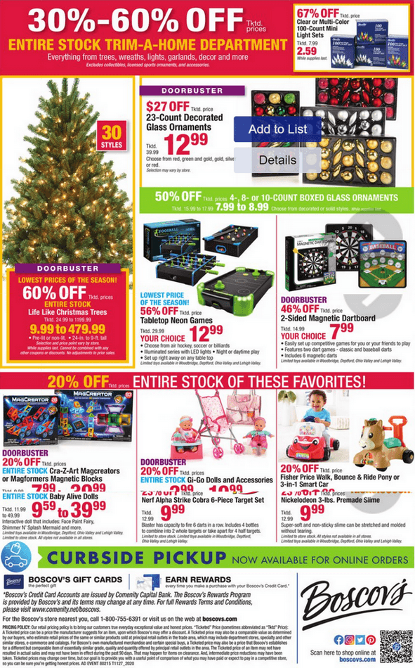 Boscov's Black Friday Ad Nov 27 Nov 29, 2020