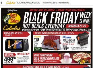 Cabela’s Black Friday Sale Nov 23 – Nov 29, 2020
