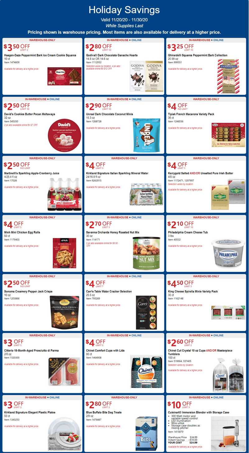 Costco Weekly Holiday Ad Nov 20 Nov 30, 2020