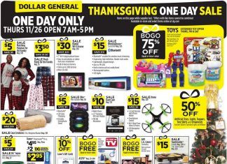 Dollar General Thanksgiving Day Ad Nov 26 – Nov 28, 2020