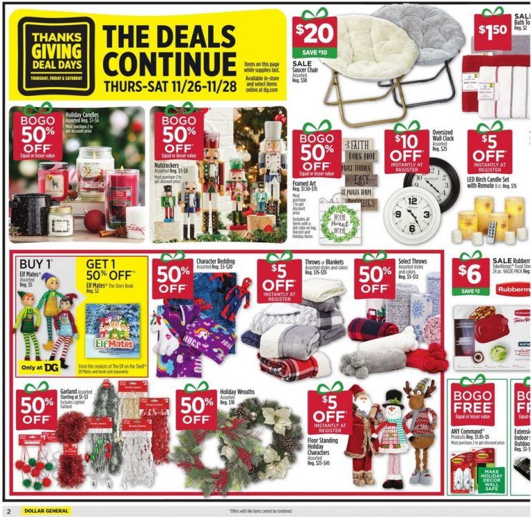 Dollar General Thanksgiving Day Ad Nov 26 Nov 28, 2020