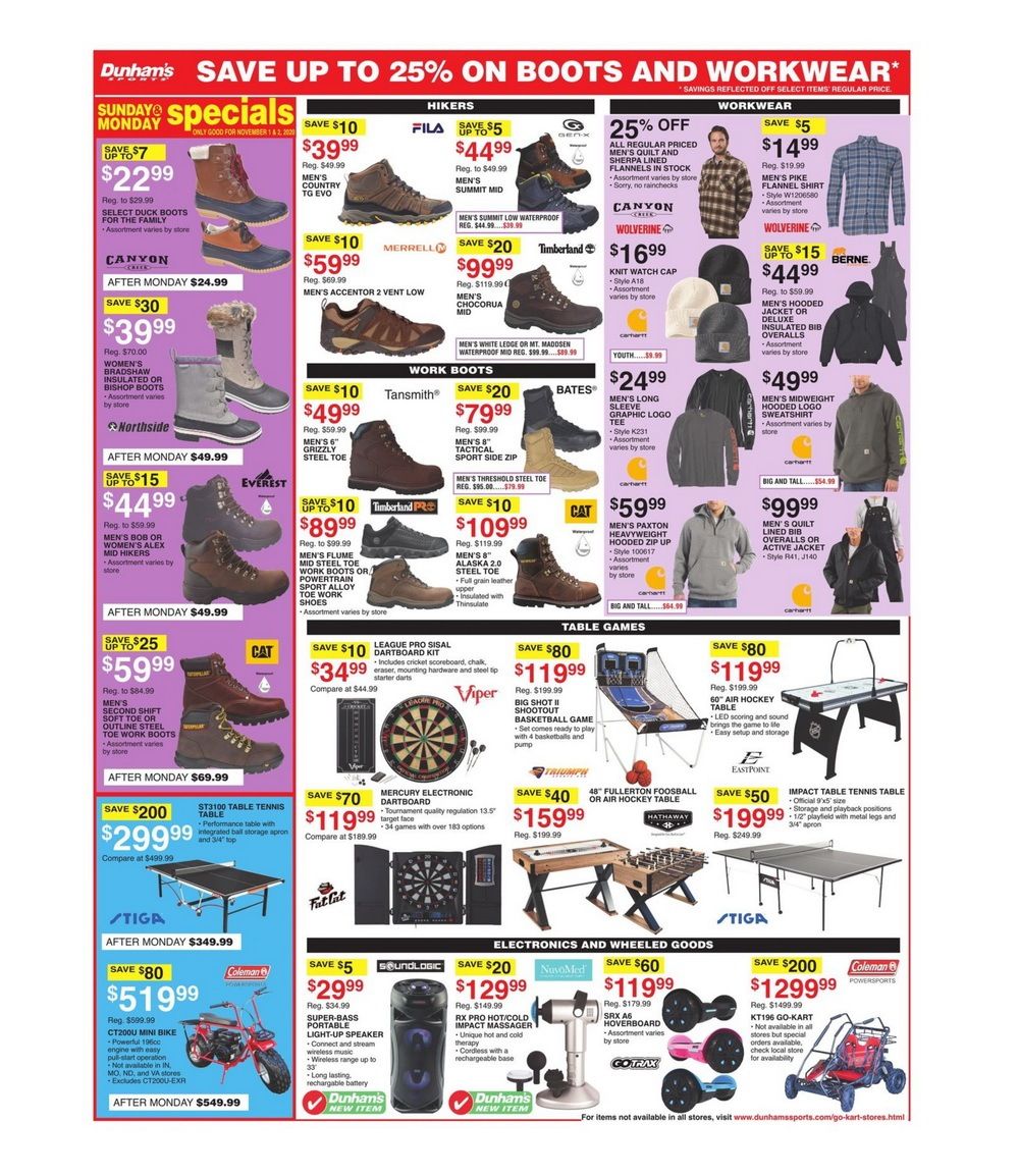 Dunham's Sports Weekly Ad Oct 31 Nov 05, 2020