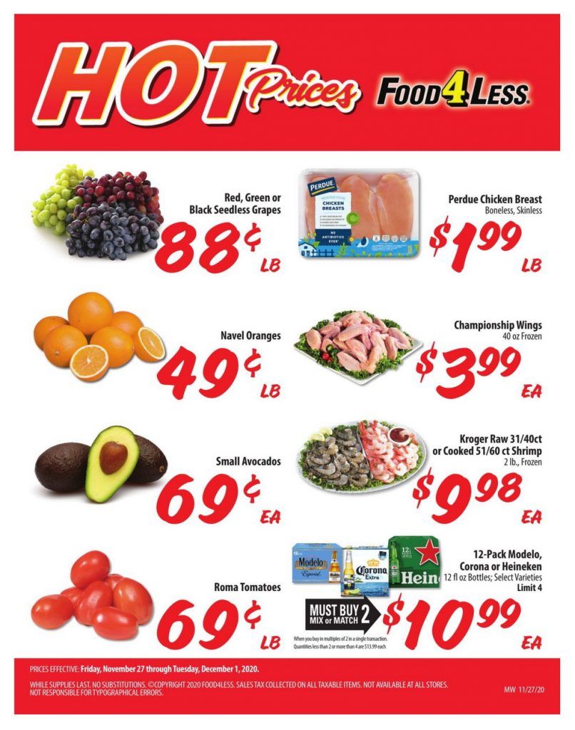 Food 4 Less Weekly Ad Nov 27 Dec 01, 2020