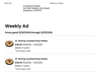 Foodland Super Market Weekly Ad Nov 25 – Dec 01, 2020