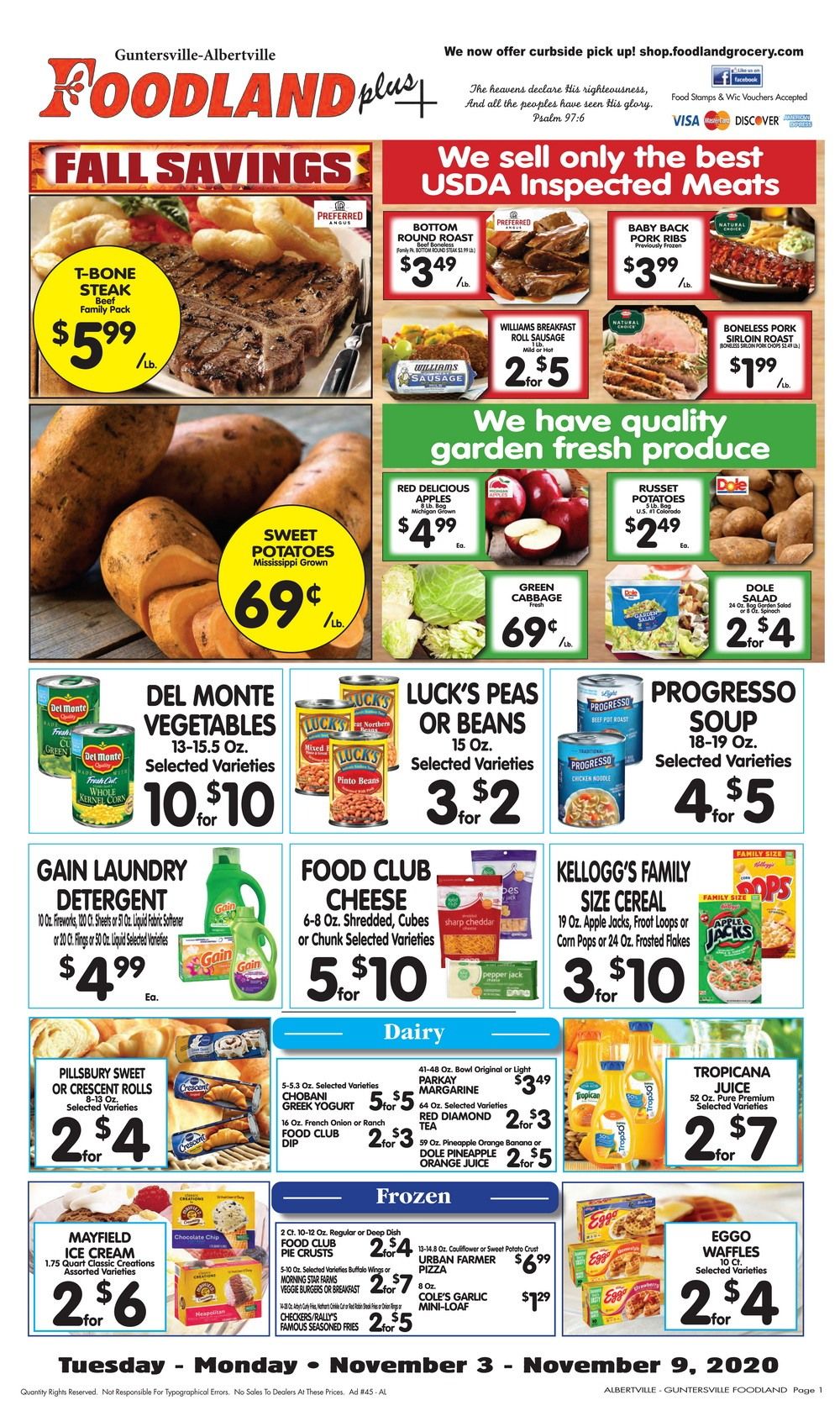 Foodland(US) Weekly Ad Nov 03 Nov 09, 2020