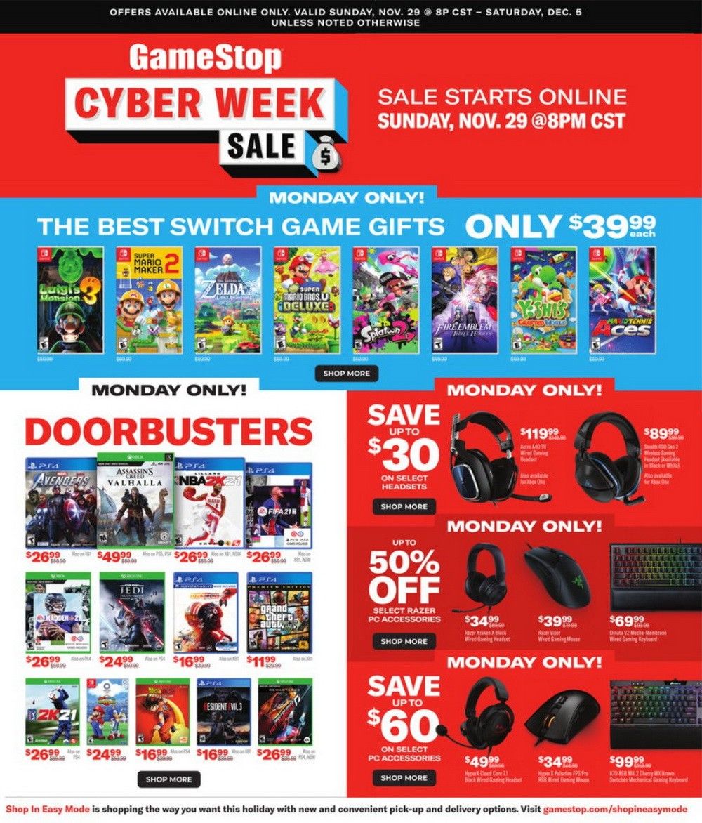 GameStop Weekly Ad Nov 30 Dec 05, 2020