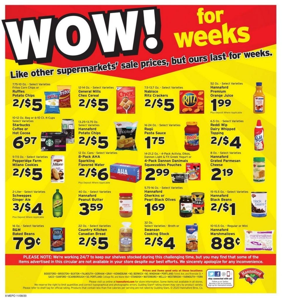Hannaford Weekly Ad Nov 08 Nov 14, 2020