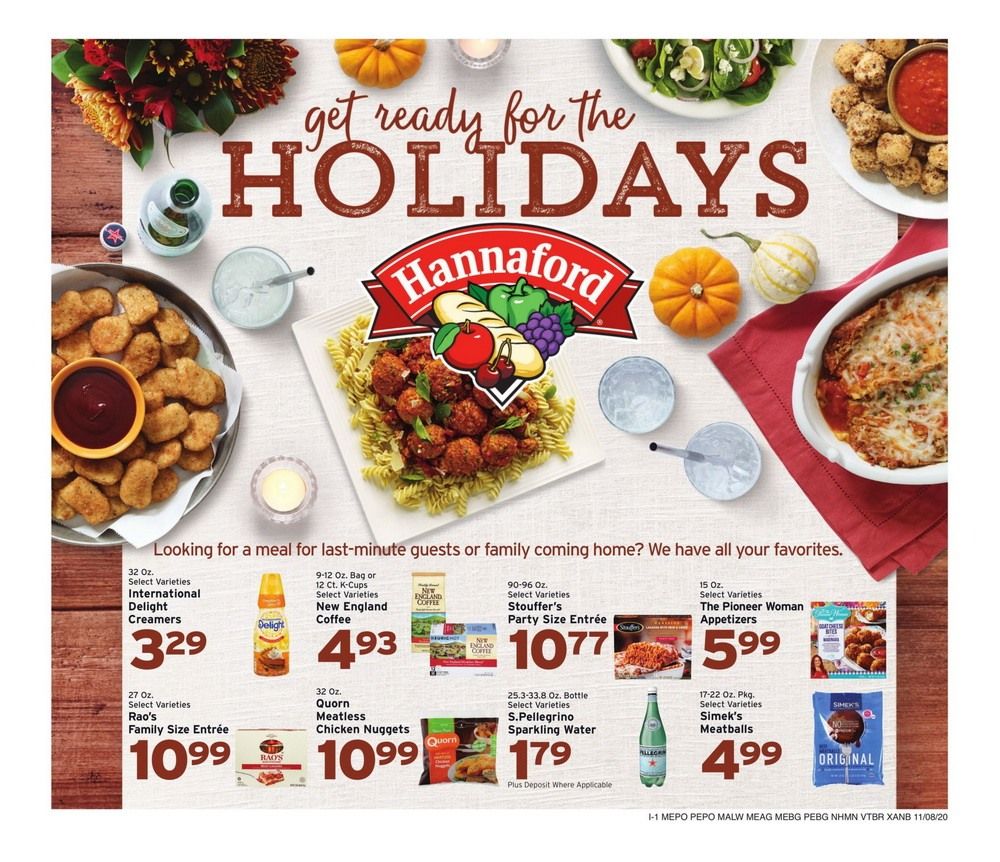 Hannaford Weekly Ad Nov 08 Nov 14, 2020
