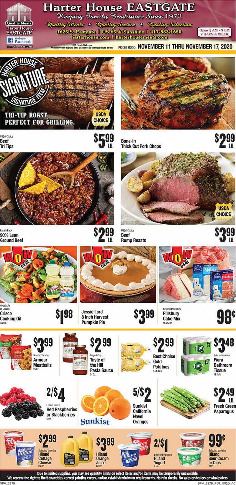 Harter House Weekly Ad Nov 11 Nov 17, 2020