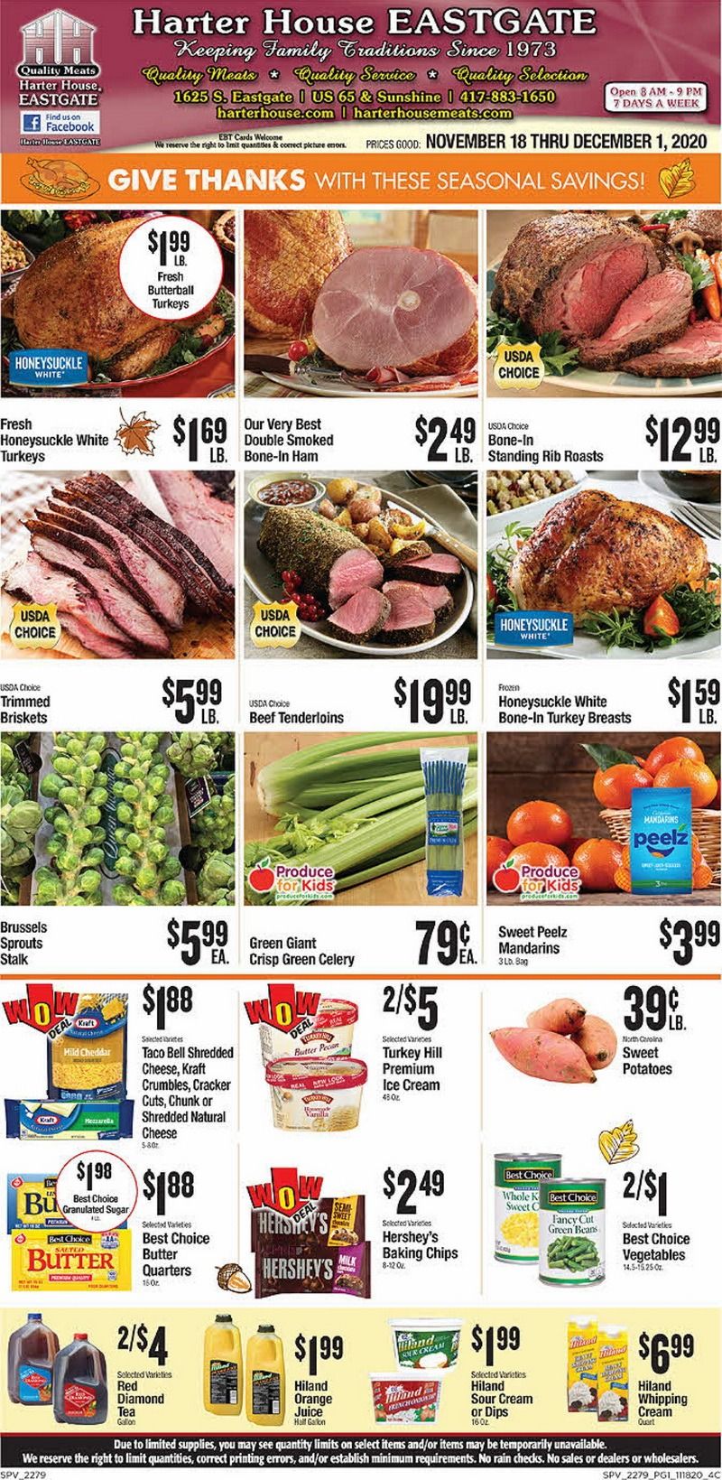 Harter House Weekly Ad Nov 18 Dec 01, 2020