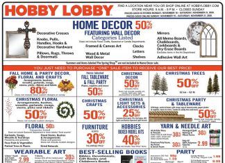 Hobby Lobby Weekly Ad Nov 15 – Nov 21, 2020