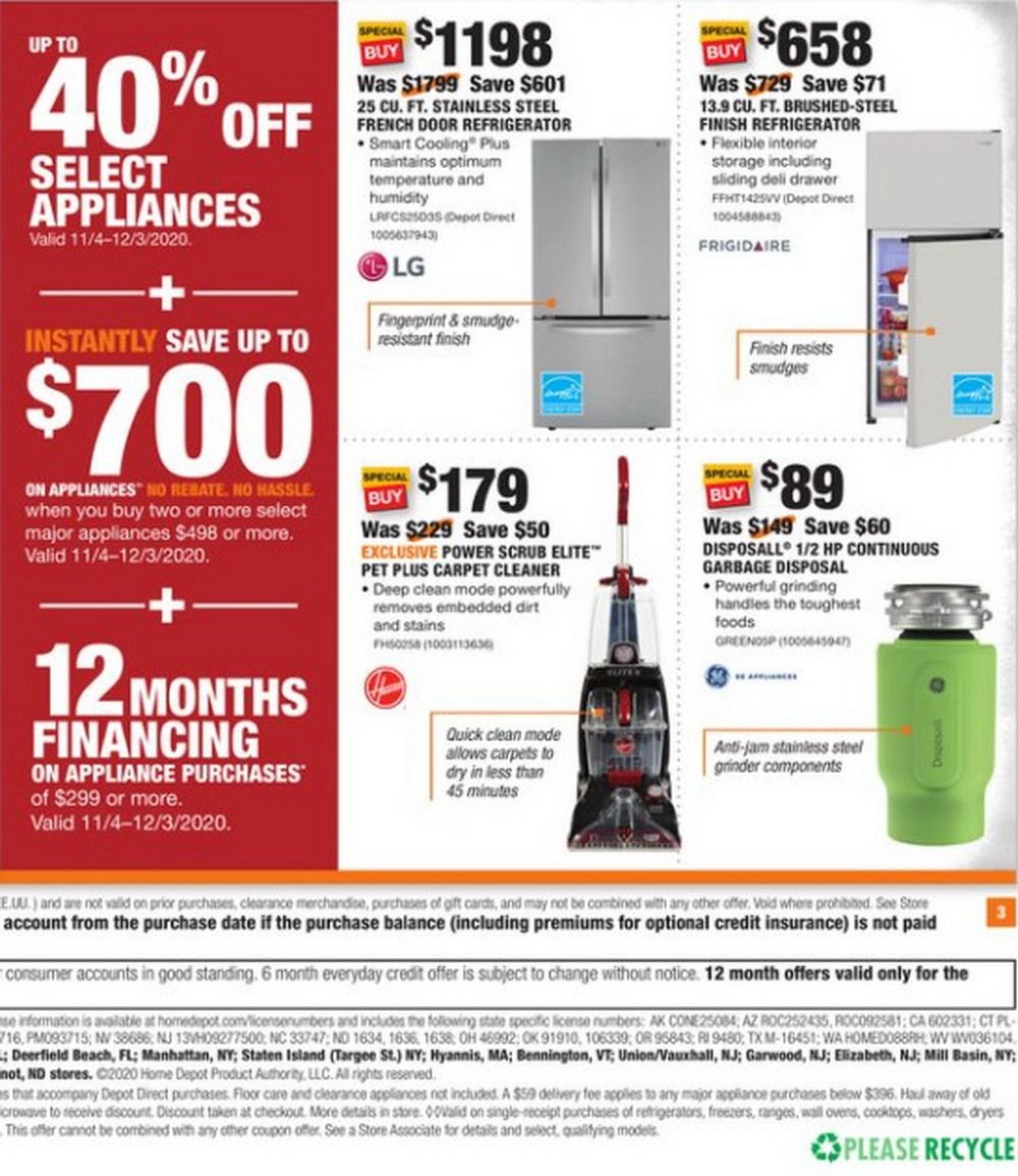 Home Depot Weekly Ad Nov 15 Nov 18, 2020