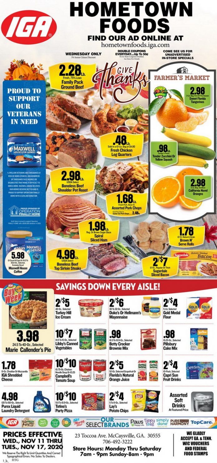 IGA Weekly Ad Nov 11 Nov 17, 2020
